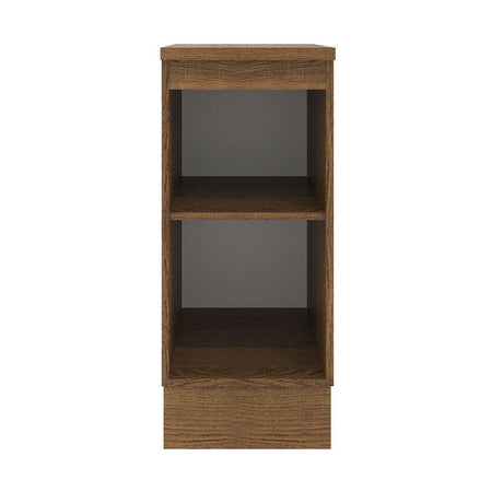 Mueble Inferior de Cocina Agata Marron y Blanco 35x84cm Sin Cajones con Mesón de Madera y sin Estufa - MUEBLES INFERIORES DE COCINA | Bylmo
