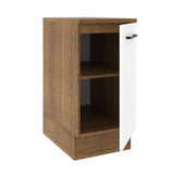 Mueble Inferior de Cocina Agata Marron y Blanco 40x84cm Sin Cajones con Mesón de Madera y sin Estufa - MUEBLES INFERIORES DE COCINA | Bylmo