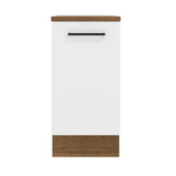 Mueble Inferior de Cocina Agata Marron y Blanco 40x84cm Sin Cajones con Mesón de Madera y sin Estufa - MUEBLES INFERIORES DE COCINA | Bylmo