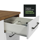 Mueble Inferior de Cocina Agata Marron y Blanco 40x84cm con Tres Cajones con Mesón de Madera y sin Estufa - MUEBLES INFERIORES DE COCINA | Bylmo