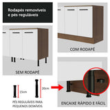 Mueble Inferior de Cocina Agata Marron y Blanco 60x84cm con Tres Cajones con Mesón de Madera y sin Estufa - MUEBLES INFERIORES DE COCINA | Bylmo