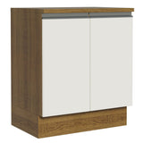 Mueble Inferior de Cocina Glamy Marron y Blanco 70x84cm Sin Cajones con Mesón de Madera y sin Estufa - MUEBLES INFERIORES DE COCINA | Bylmo