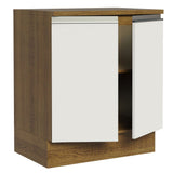 Mueble Inferior de Cocina Glamy Marron y Blanco 70x84cm Sin Cajones con Mesón de Madera y sin Estufa - MUEBLES INFERIORES DE COCINA | Bylmo