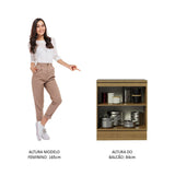 Mueble Inferior de Cocina Glamy Marron y Blanco 70x84cm Sin Cajones con Mesón de Madera y sin Estufa - MUEBLES INFERIORES DE COCINA | Bylmo