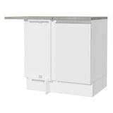 Mueble Inferior de Cocina Esquinero Glamy Blanco 94x84cm Sin Cajones con Mesón de Madera y sin Estufa - MUEBLES INFERIORES DE COCINA | Bylmo