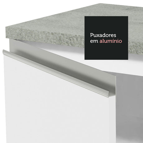 Mueble Inferior de Cocina Esquinero Glamy Blanco 94x84cm Sin Cajones con Mesón de Madera y sin Estufa - MUEBLES INFERIORES DE COCINA | Bylmo