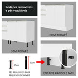 Mueble Inferior de Cocina Esquinero Glamy Blanco 94x84cm Sin Cajones con Mesón de Madera y sin Estufa - MUEBLES INFERIORES DE COCINA | Bylmo