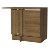 Mueble Inferior de Cocina Esquinero Glamy Marron 94x84cm Sin Cajones con Mesón de Madera y sin Estufa - MUEBLES INFERIORES DE COCINA | Bylmo
