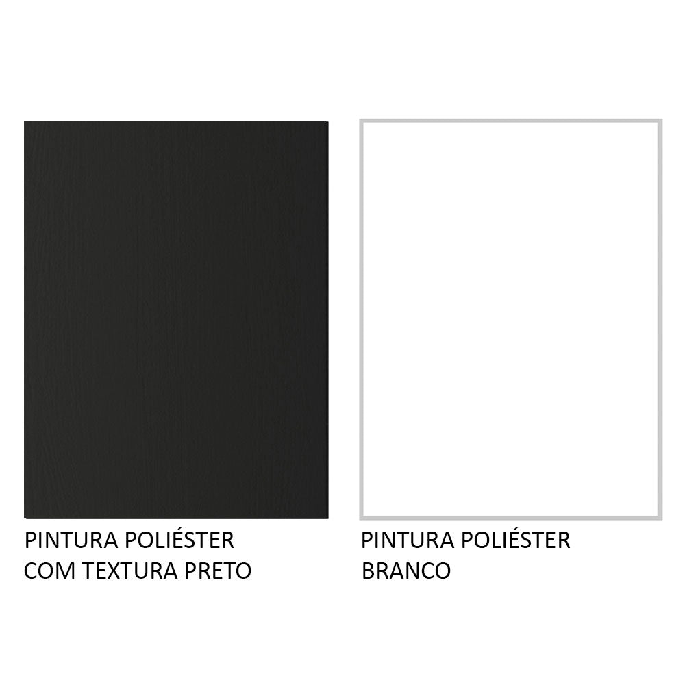 Combo Escritorio Gamer y Panel de TV Negro y Blanco 136x75cm para TV hasta 50 Pulgadas Sin Cajones y con Organizador de Libros y Consolas - ESCRITORIOS | Bylmo