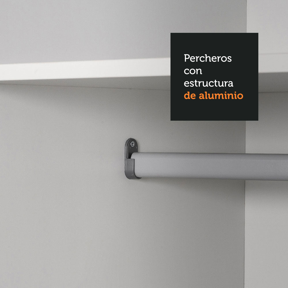 Closet Denver Blanco 117x205cm con Cinco Compartimientos y con Dos Puertas - CLOSETS | Bylmo