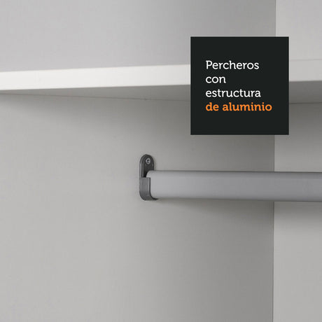 Closet Denver Blanco 117x205cm con Cinco Compartimientos y con Dos Puertas - CLOSETS | Bylmo