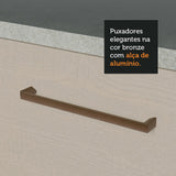 Mueble Auxiliar para Nevera Agata Blanco y Crema 83x225cm con Dos Compartimientos - BARRAS Y MUEBLES AUXILIARES | Bylmo