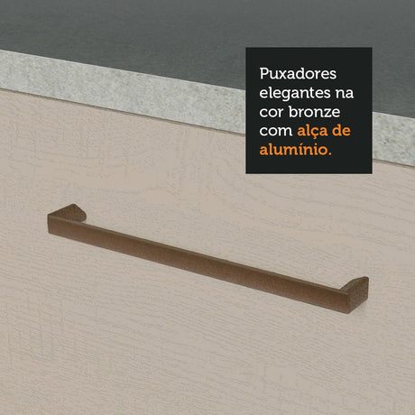 Mueble Auxiliar para Nevera Agata Blanco y Crema 83x225cm con Dos Compartimientos - BARRAS Y MUEBLES AUXILIARES | Bylmo