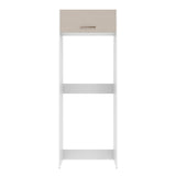 Mueble Auxiliar para Nevera Agata Blanco y Crema 83x225cm con Dos Compartimientos - BARRAS Y MUEBLES AUXILIARES | Bylmo