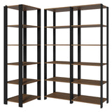 Set X 3 Muebles Organizadores de Despensa Esquinero Marron y Negro 177x180cm con Patas y con Quince Repisas - ALACENAS Y MUEBLES MICROONDAS | Bylmo