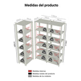 Set X 3 Muebles Organizadores de Despensa Esquinero Marron y Negro 177x180cm con Patas y con Quince Repisas - ALACENAS Y MUEBLES MICROONDAS | Bylmo