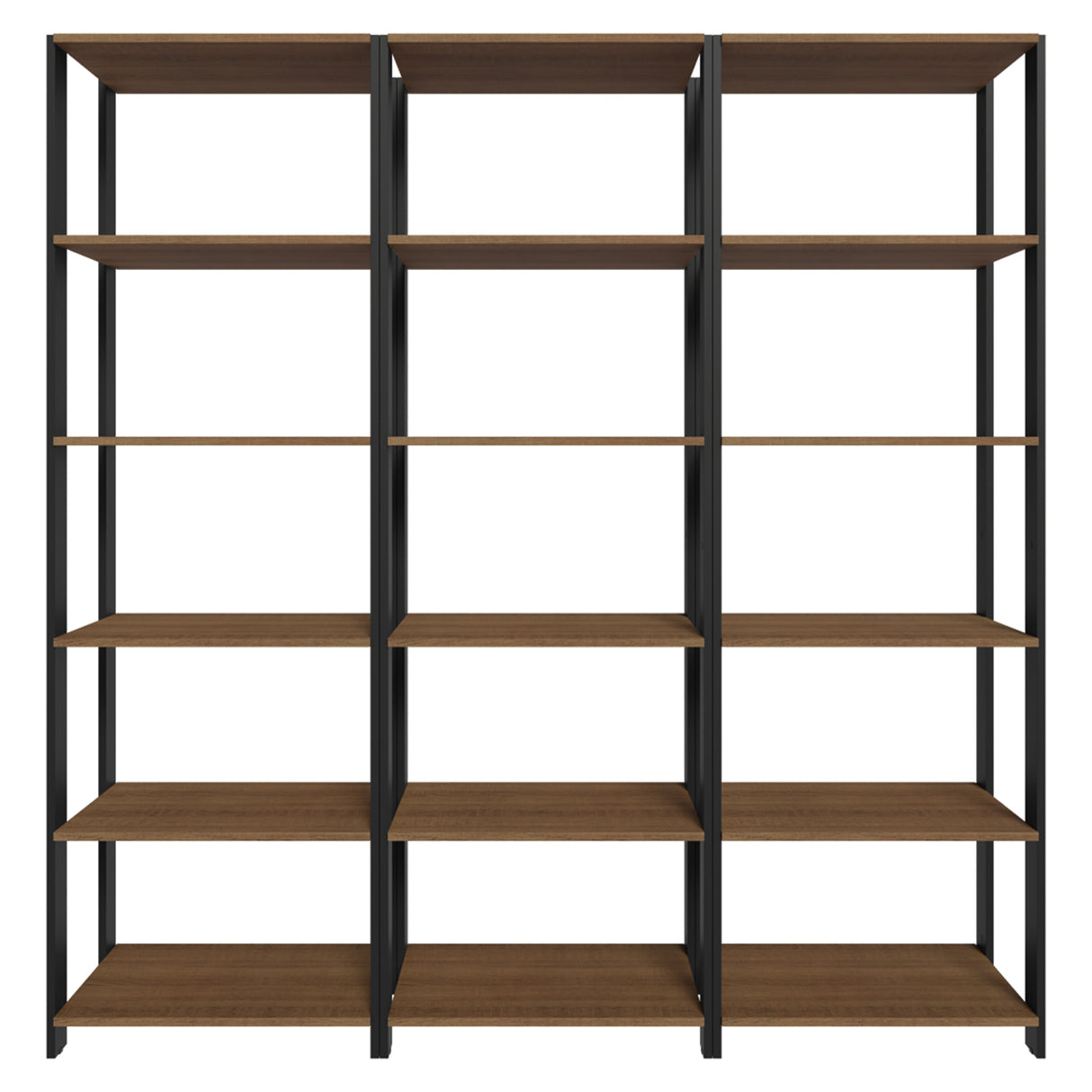Set X 3 Muebles Organizadores de Despensa Marron y Negro 177x180cm con Patas y con Quince Repisas - ALACENAS Y MUEBLES MICROONDAS | Bylmo