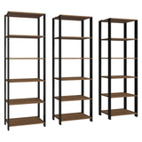Set X 3 Muebles Organizadores de Despensa Marron y Negro 177x180cm con Patas y con Quince Repisas - ALACENAS Y MUEBLES MICROONDAS | Bylmo