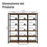 Set X 3 Muebles Organizadores de Despensa Marron y Negro 177x180cm con Patas y con Quince Repisas - ALACENAS Y MUEBLES MICROONDAS | Bylmo