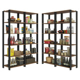 Set X 4 Muebles Organizadores de Despensa Esquinero Marron y Negro 236x180cm con Patas y con Veinte Repisas - ALACENAS Y MUEBLES MICROONDAS | Bylmo