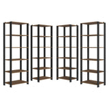 Set X 4 Muebles Organizadores de Despensa Esquinero Marron y Negro 236x180cm con Patas y con Veinte Repisas - ALACENAS Y MUEBLES MICROONDAS | Bylmo