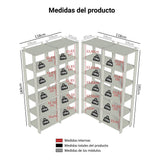 Set X 4 Muebles Organizadores de Despensa Esquinero Marron y Negro 236x180cm con Patas y con Veinte Repisas - ALACENAS Y MUEBLES MICROONDAS | Bylmo