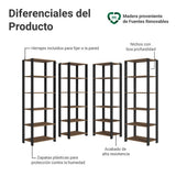 Set X 4 Muebles Organizadores de Despensa Esquinero Marron y Negro 236x180cm con Patas y con Veinte Repisas - ALACENAS Y MUEBLES MICROONDAS | Bylmo