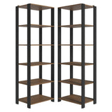 Set X 2 Muebles Organizadores de Despensa Esquinero Marron y Negro 118x180cm con Patas y con Diez Repisas - ALACENAS Y MUEBLES MICROONDAS | Bylmo