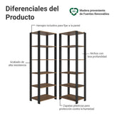 Set X 2 Muebles Organizadores de Despensa Esquinero Marron y Negro 118x180cm con Patas y con Diez Repisas - ALACENAS Y MUEBLES MICROONDAS | Bylmo