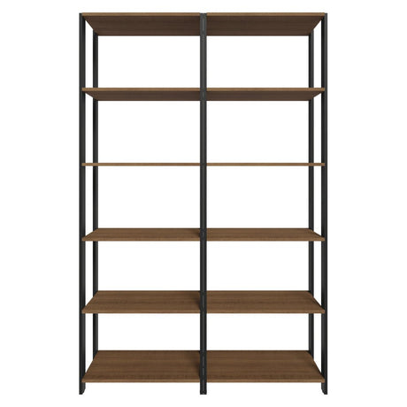 Set X 2 Muebles Organizadores de Despensa Marron y Negro 118x180cm con Patas y con Diez Repisas - ALACENAS Y MUEBLES MICROONDAS | Bylmo