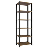 Mueble Organizador de Despensa Marron y Negro 59x180cm con Patas y con Cinco Repisas - ALACENAS Y MUEBLES MICROONDAS | Bylmo