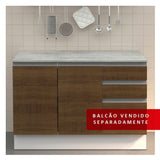 Mesón de Cocina Gris 120x52cm de Madera Aglomerada Mdp Acabado Mate sin Pozuelo - MESONES DE COCINA | Bylmo