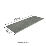 Mesón de Cocina Gris 150x52cm de Madera Aglomerada Mdp Acabado Mate sin Pozuelo - MESONES DE COCINA | Bylmo