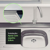 Mesón de Cocina Plata 120x52.5cm de Acero Inoxidable Acabado Brillante con Pozuelo Centro - MESONES DE COCINA | Bylmo