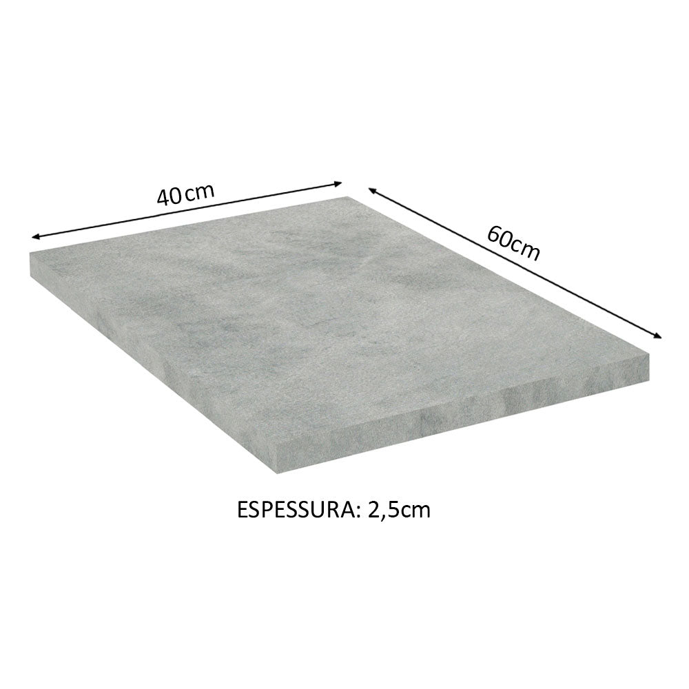 Mesón de Cocina Gris 40x60cm de Madera Aglomerada Mdp Acabado Mate sin Pozuelo - MESONES DE COCINA | Bylmo