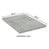 Mesón de Cocina Gris 40x60cm de Madera Aglomerada Mdp Acabado Mate sin Pozuelo - MESONES DE COCINA | Bylmo