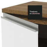 Cocina Integral Glamy Marron y Blanco 150x81cm sin Mesón sin Estufa y con Dos Cajones - COCINAS | Bylmo