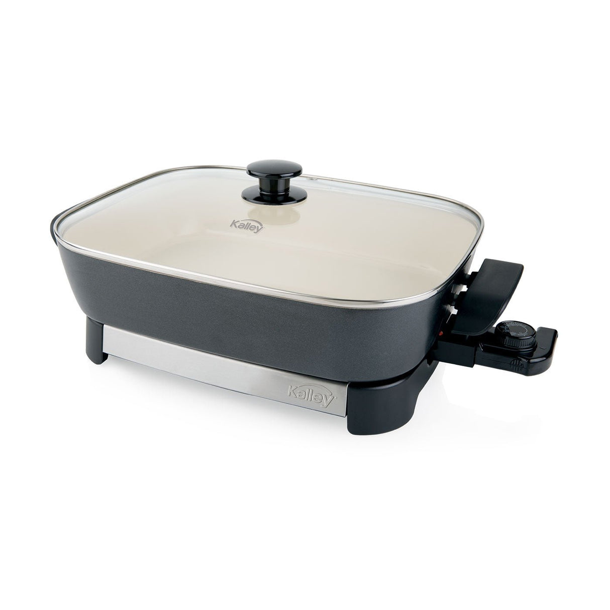 Sartén Eléctrica Kalley Negro y Gris 48x19.5cm de Acero Inoxidable con Revestimiento Cerámico - SARTENES ELECTRICOS | Bylmo