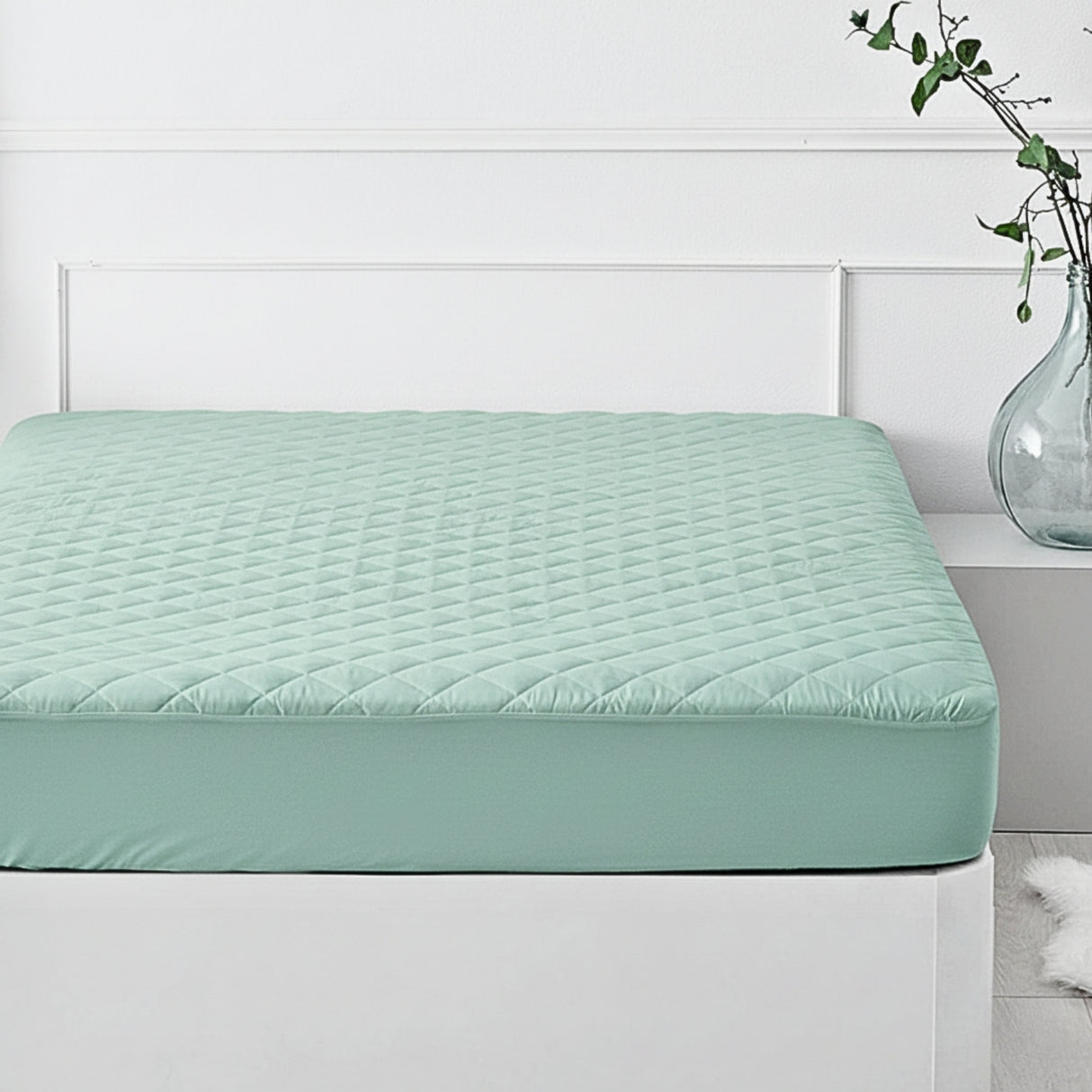 Protector de Colchón Verde Menta Sencillo 100 X 190 Cm Antifluido - PROTECTORES DE COLCHON | Bylmo