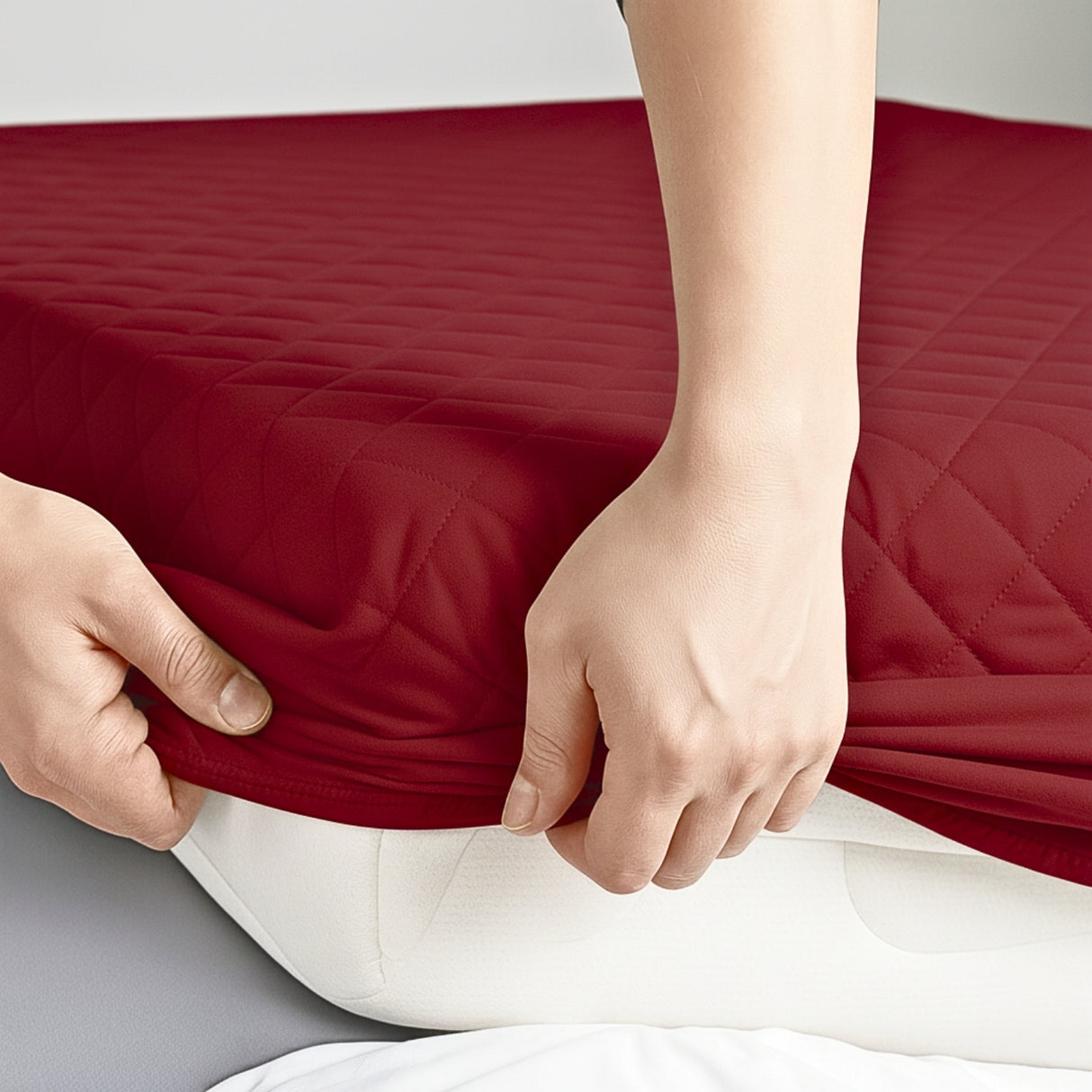 Protector de Colchón Vinotinto Semidoble 120 X 190 Cm Antifluido - PROTECTORES DE COLCHON | Bylmo