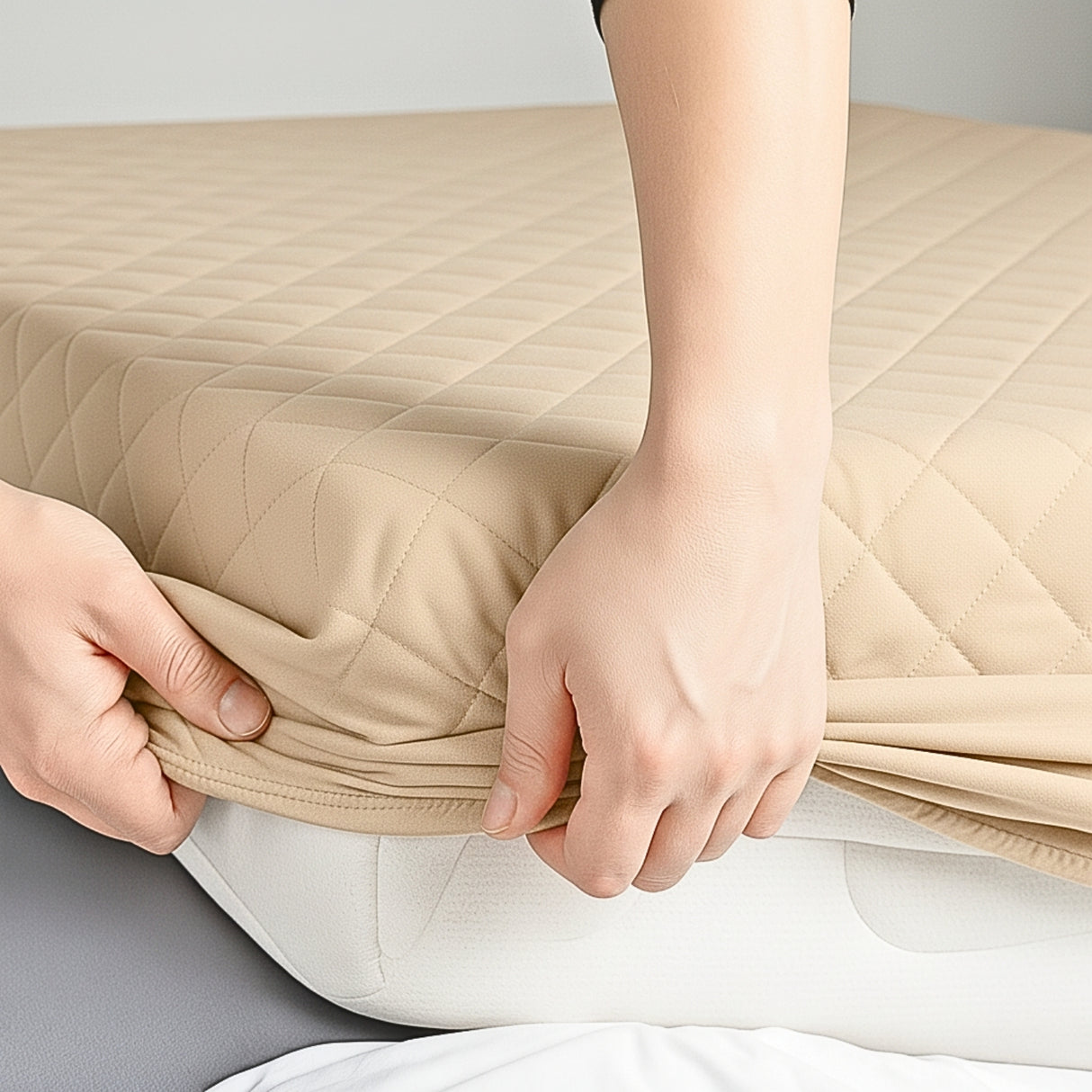 Protector de Colchón Beige Queen 160 X 190 Cm Antifluido - PROTECTORES DE COLCHON | Bylmo