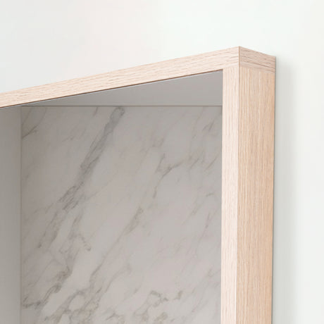 Espejo de Baño Dakar Beige Claro 46x65cm Rectangular con Marco en Madera - ESPEJOS DE BANHO | Bylmo