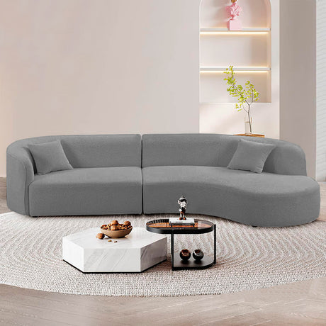 Sofá Gensai Gris 220x80cm Cuero Sintetico Ecológico de Dos Puestos - SOFAS Y POLTRONAS | Bylmo