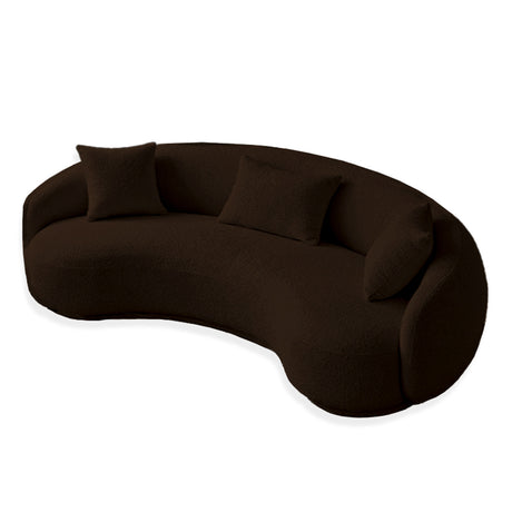 Sofá Niko Café 220x80cm Cuero Sintetico Ecológico de Un Puesto - SOFAS Y POLTRONAS | Bylmo