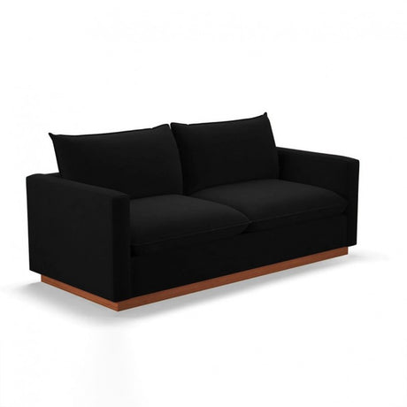 Sofá Carducci Negro 200x80cm Cuero Sintetico Ecológico de Un Puesto - SOFAS Y POLTRONAS | Bylmo