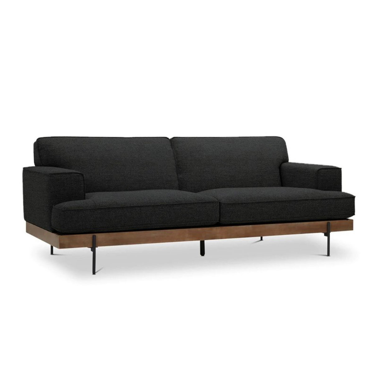 Sofá Santorini Negro 180x80cm Cuero Sintetico Ecológico de Un Puesto - SOFAS Y POLTRONAS | Bylmo