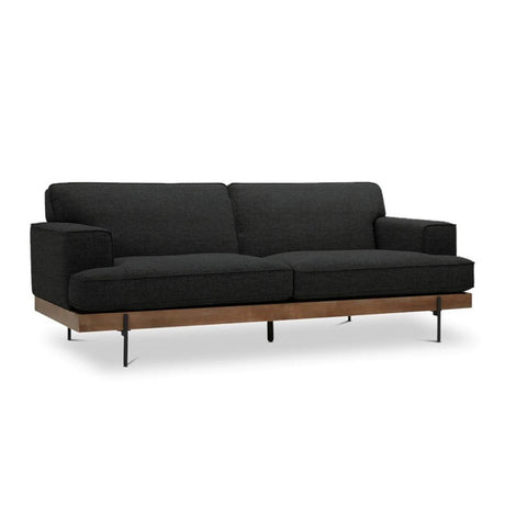Sofá Santorini Negro 180x80cm Cuero Sintetico Ecológico de Un Puesto - SOFAS Y POLTRONAS | Bylmo