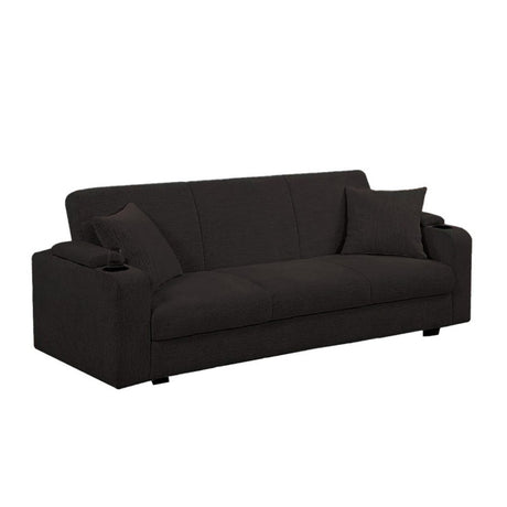 Sofá Saeko Negro 180x80cm Microfibra de Un Puesto - SOFAS Y POLTRONAS | Bylmo