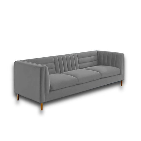 Sofá Farlop Gris 200x80cm Microfibra de Un Puesto - SOFAS Y POLTRONAS | Bylmo