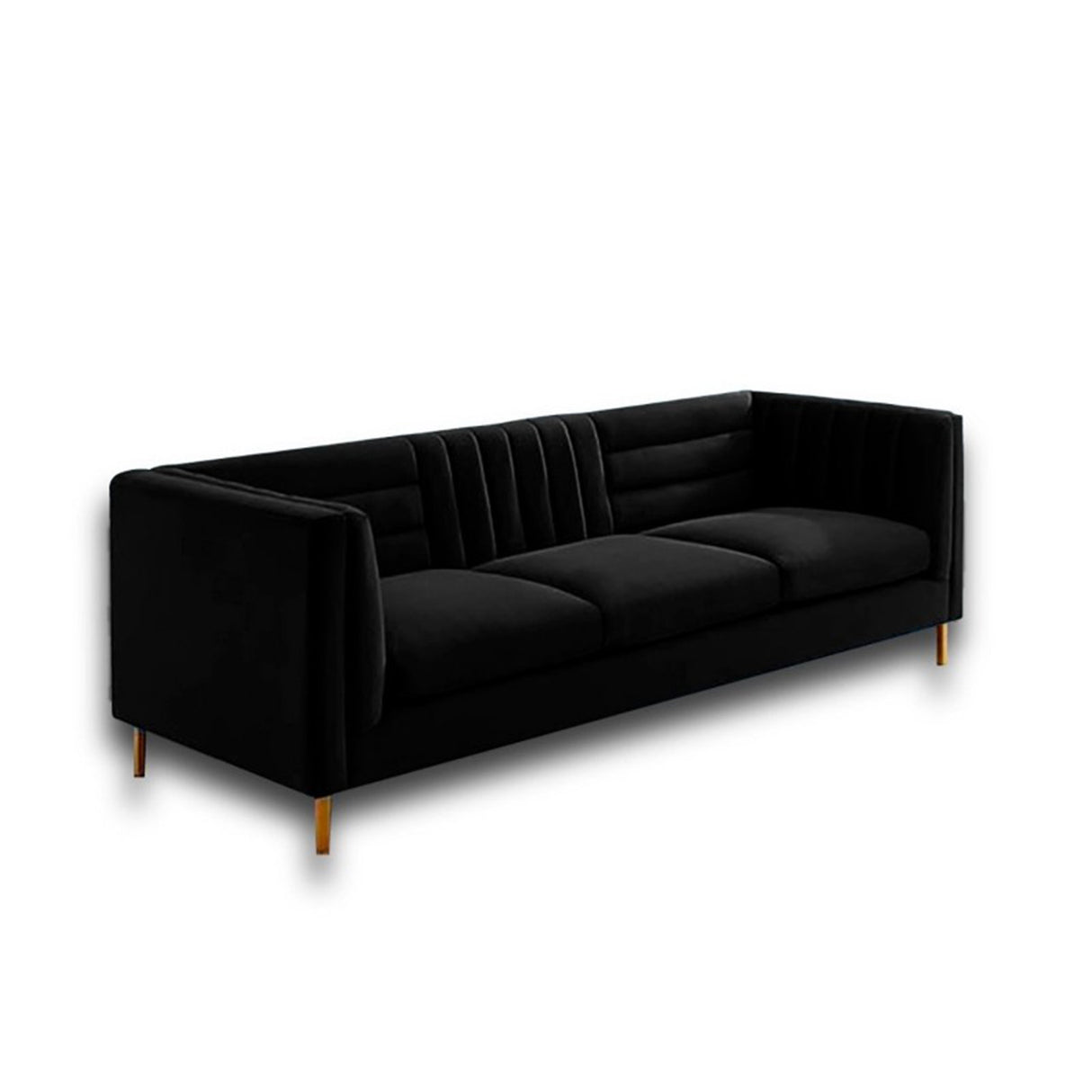 Sofá Farlop Negro 200x80cm Cuero Sintetico Ecológico de Un Puesto - SOFAS Y POLTRONAS | Bylmo